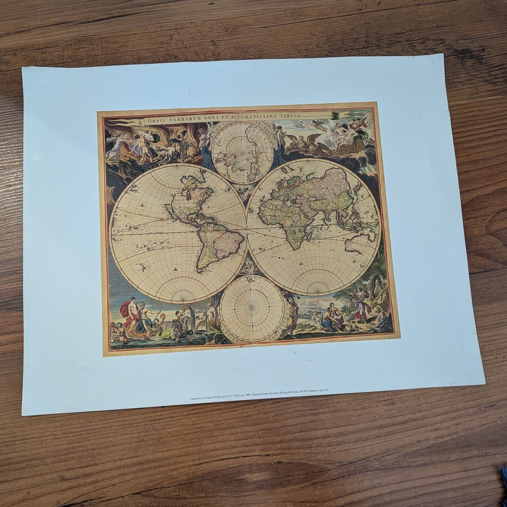 Antique Style Vintage World Map Print